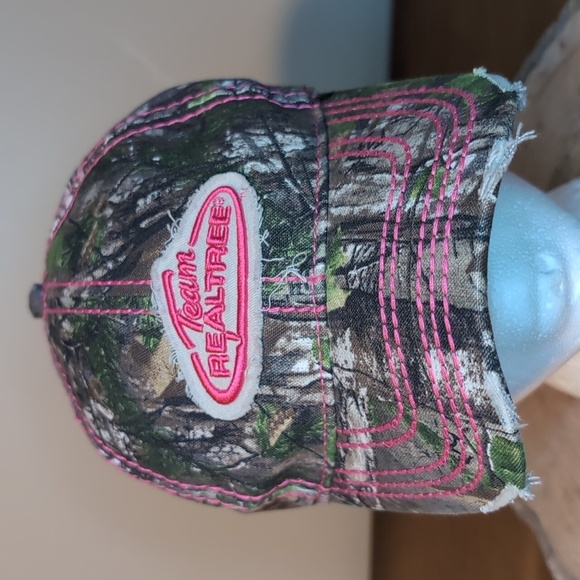 Team Realtree Camouflage Pink Trim Baseball Hat Cap Classic Logo - Picture 2 of 9